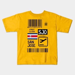 San Jose Costa Rica travel ticket Kids T-Shirt